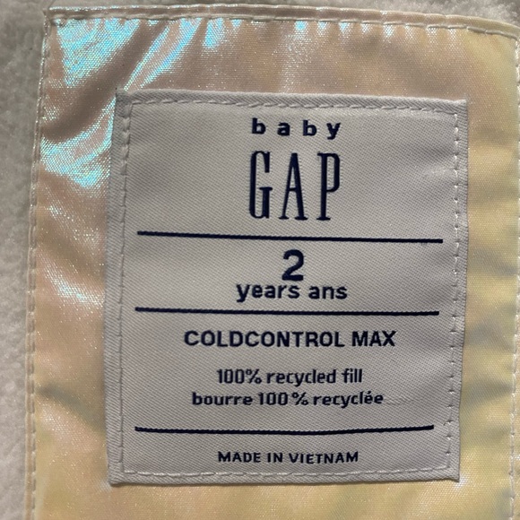 Baby Gap Ivory Iridescent Puffer Jacket Size 2yrs - Picture 4 of 7